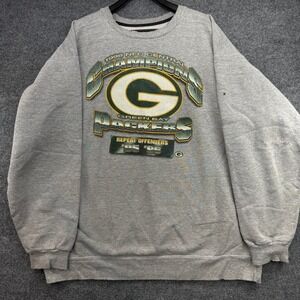 Vintage Starter Green Bay Packers 1996 NFC Champions Sweatshirt Mens XXL Grey